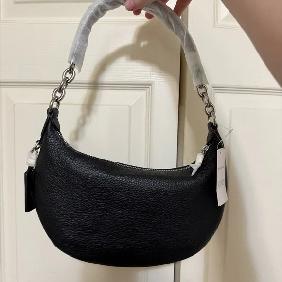 Coach Black Layton Pebbled Leather Hobo Bag - Picture 2 of 4